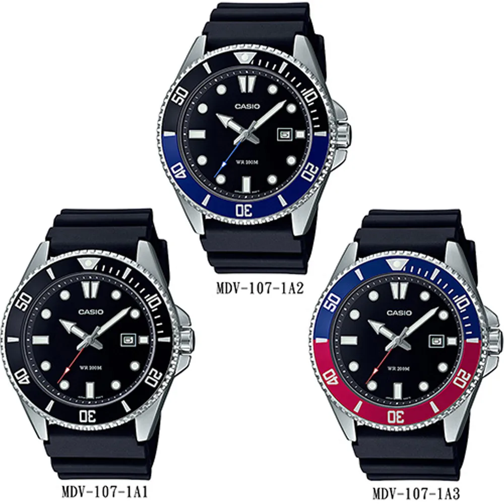 CASIO 新槍魚 MDV-107-1A3 潛水錶-紅藍槍魚+IP黑鋼帶 歷史價格詳細信息