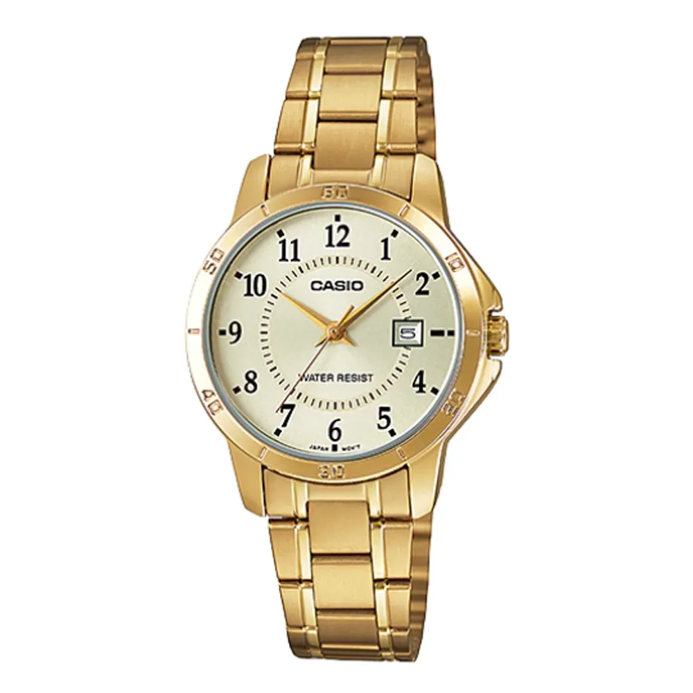 CASIO 精選都會時尚金淑女羅馬腕錶 LTP-V006G-9B 歷史價格詳細信息