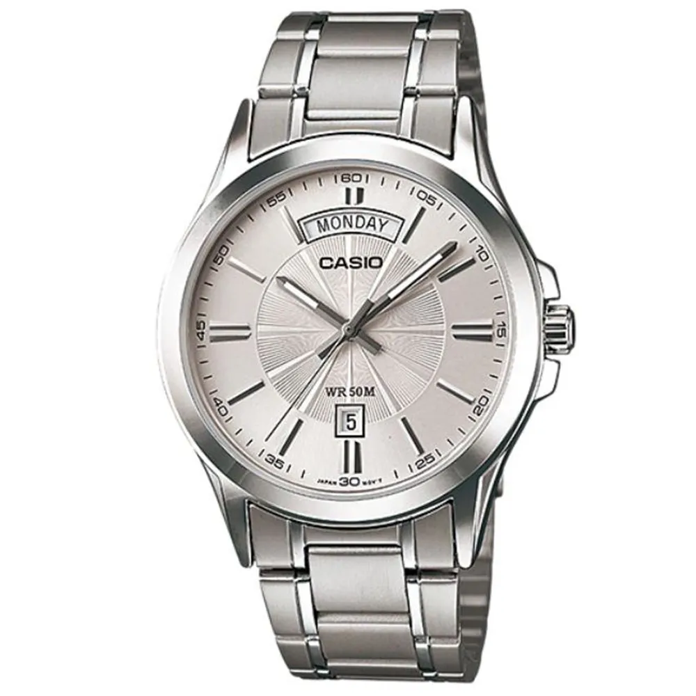 【CASIO】時尚日期顯示金銀不鏽鋼紳士腕錶-黑面(MTP-1314SG-1A) 歷史價格詳細信息