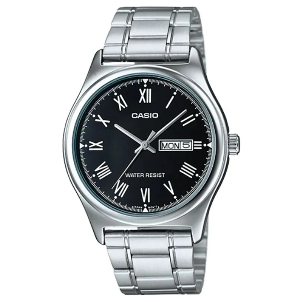 【CASIO】紳士星期日期顯示指針皮帶腕錶-黑(MTP-V006L-1B) 歷史價格詳細信息