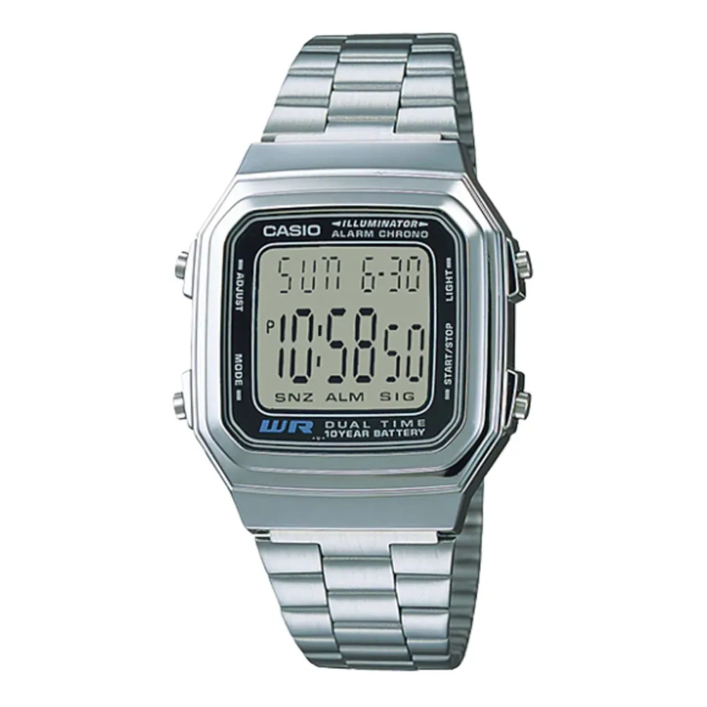 【CASIO】時尚復古文青風大型數字不鏽鋼錶-黑(B-650WB-1B) 歷史價格詳細信息