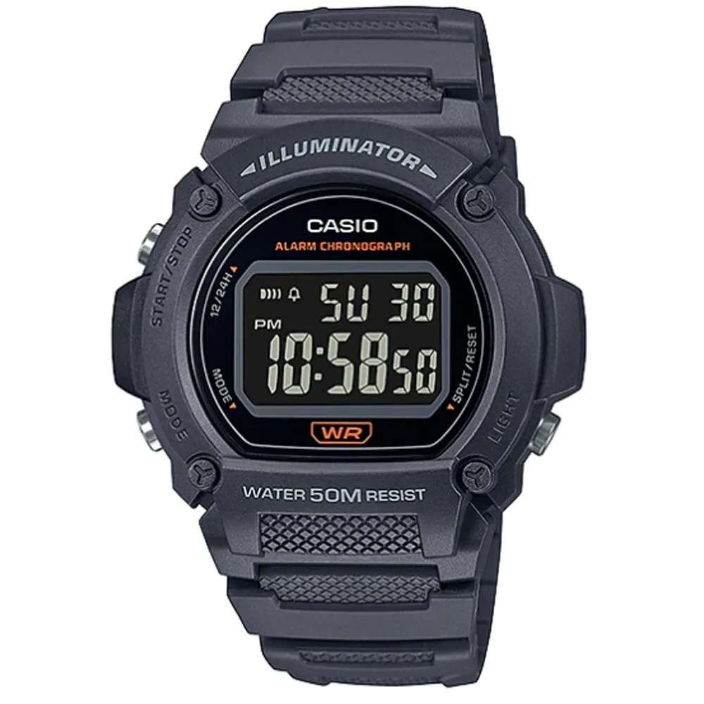 CASIO 沉穩色調圓型錶殼設計電子錶 (W-219H-8B)灰黑X黑面 歷史價格詳細信息