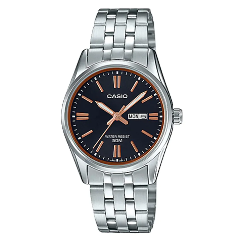 【CASIO 】都會白領淑女星期設計不鏽鋼腕錶-黑(LTP-1335D-1A2) 價格比較,價格查詢,歷史價格詳細信息