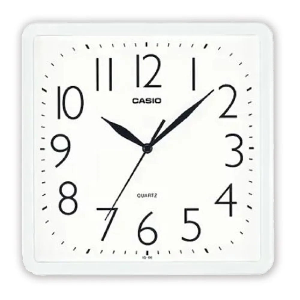 CASIO 經典流線放大字幕數字時刻指針方形掛鐘-黑 IQ-06S-1 歷史價格詳細信息