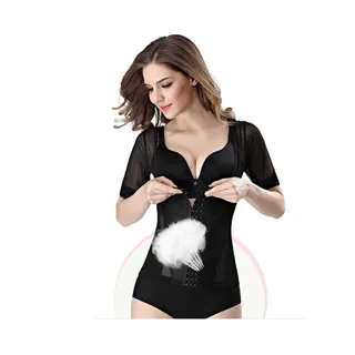 狐狸姬，塑身衣 排扣短袖透氣修飾塑身衣(黑M-3XL) 歷史價格詳細信息