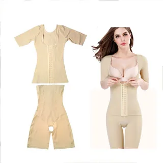 狐狸姬，S-3XL塑身衣順平排扣五分褲褲修飾後脫連身褲塑身褲-連身款(黑) 歷史價格詳細信息