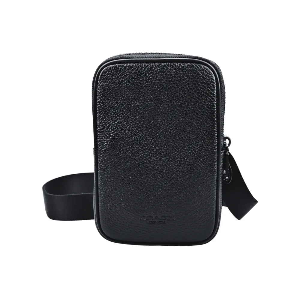 COACH 荔枝皮革方型卡夾拉鍊鍊帶零錢包(黑色) 歷史價格詳細信息