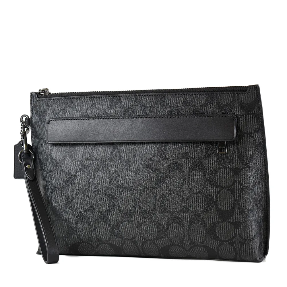 COACH 男款 防刮手提/斜背二用公事包-黑色 歷史價格詳細信息