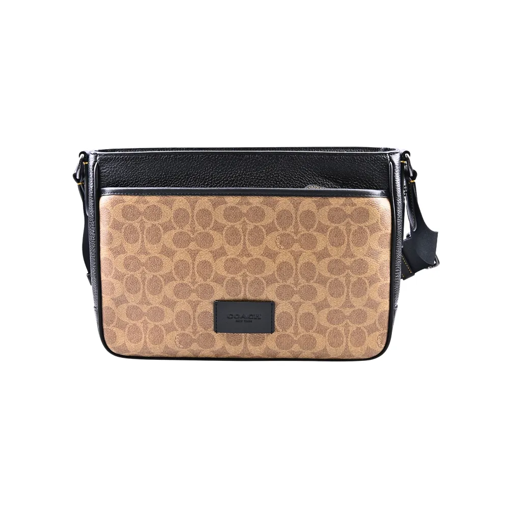 COACH 荔枝皮革方型卡夾拉鍊鍊帶零錢包(黑色) 歷史價格詳細信息