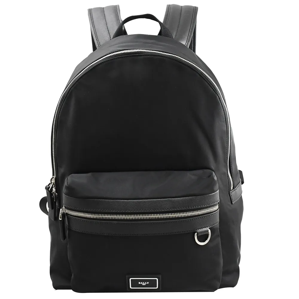 【BALLY】BALLY黑字LOGO帆布拉鍊手拿包(米x黑) 歷史價格詳細信息