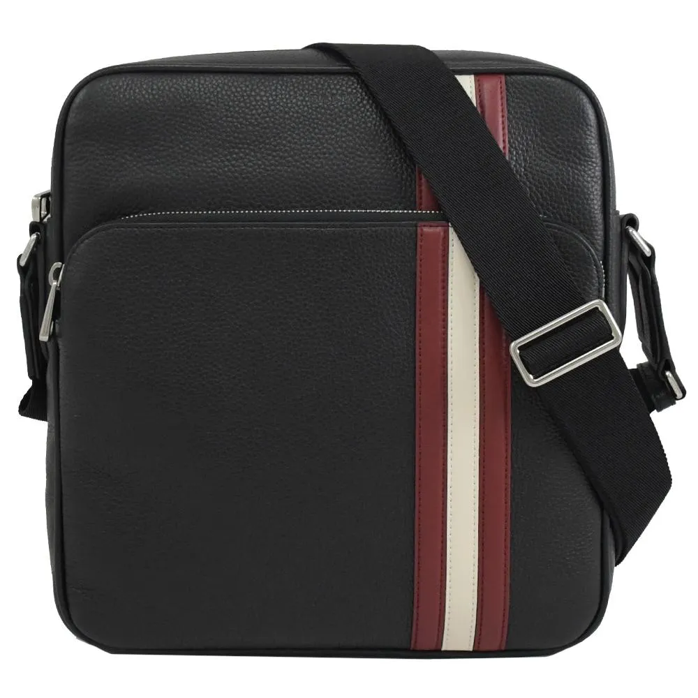 BALLY 6240422 SOREL 壓印LOGO荔枝牛皮斜背方包.黑 歷史價格詳細信息