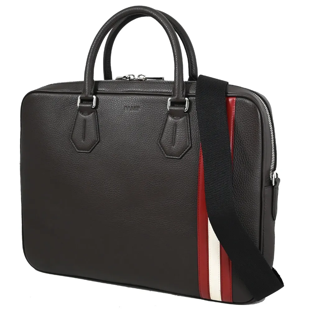 BALLY Staz 粒紋牛皮手提/斜背二用公事包(灰色) 6302600 歷史價格詳細信息