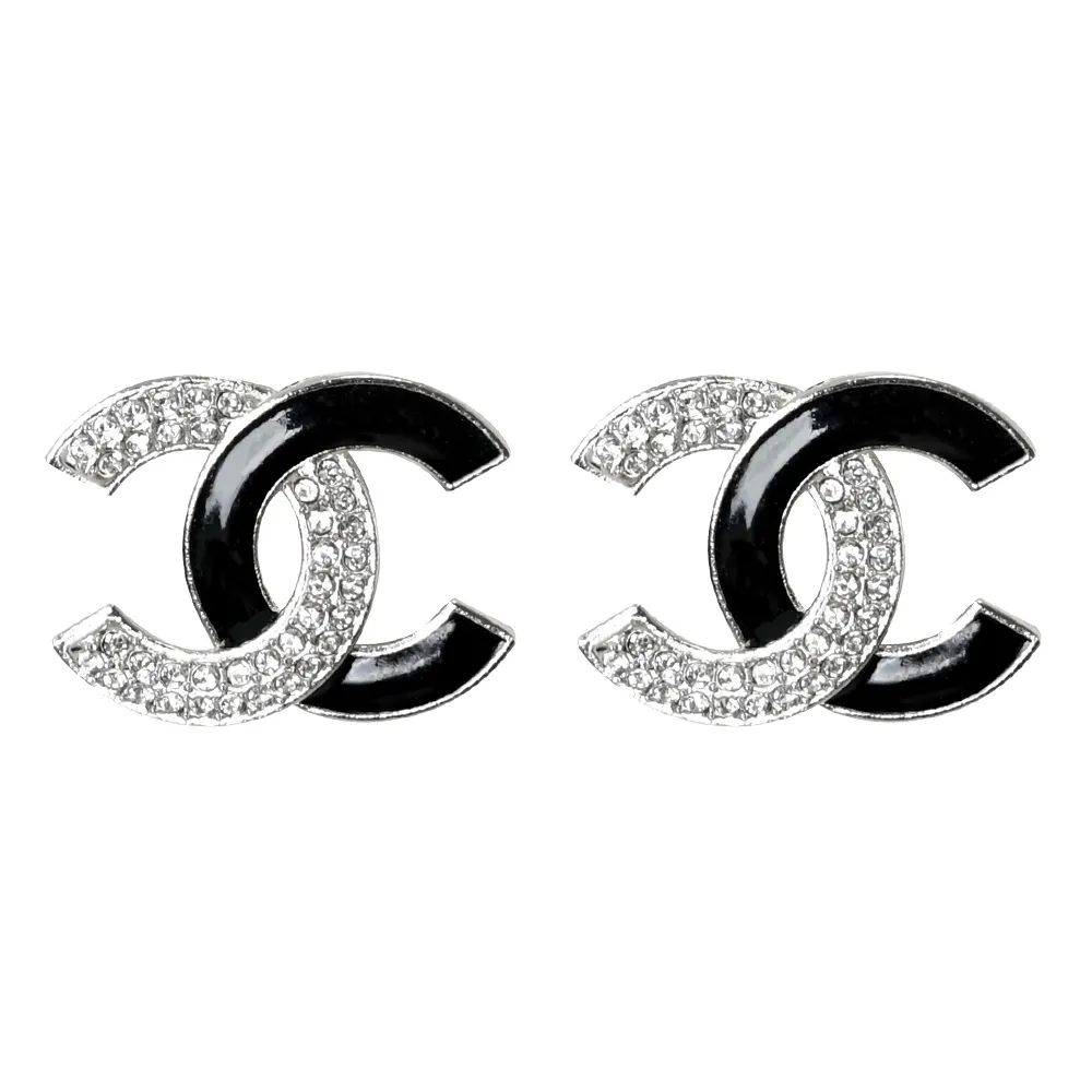 CHANEL ABB931 質感烤漆水鑽雙C LOGO貼耳針式耳環.黑/銀 價格比較,價格查詢,歷史價格詳細信息