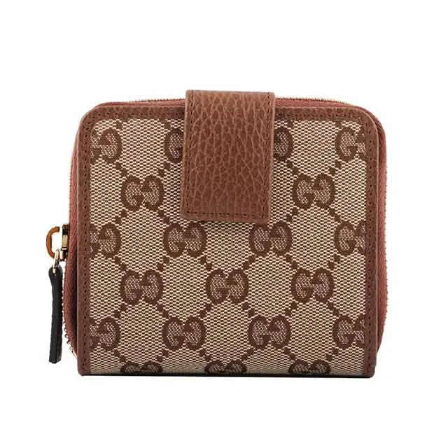 GUCCI GG 帆布牛皮滾邊對開零錢袋短夾(黑色) 150413 G1XWN 8615 歷史價格詳細信息