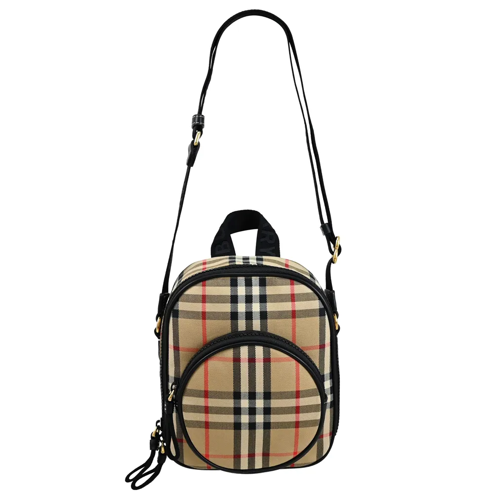 BURBERRY 8069258 經典格紋拼接牛皮迷你兩用包.黑邊 歷史價格詳細信息