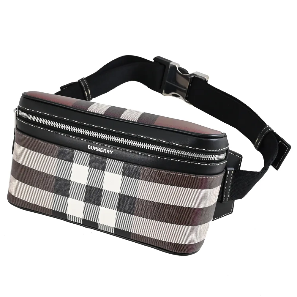 BURBERRY CUBE經典格紋拼接皮革兩用包(卡其黑) 歷史價格詳細信息