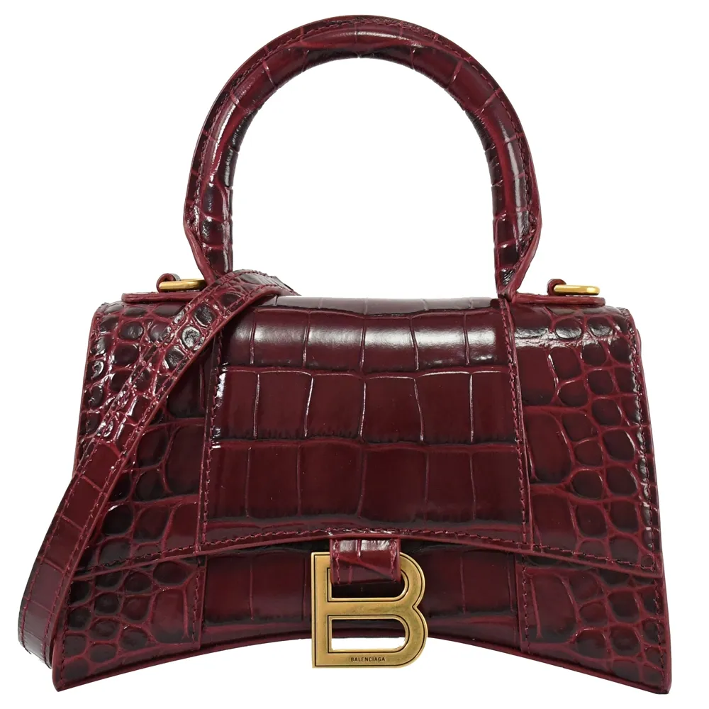 【Balenciaga 巴黎世家】Hourglass XS 迷你 手提 斜背 沙漏包 黑色 歷史價格詳細信息