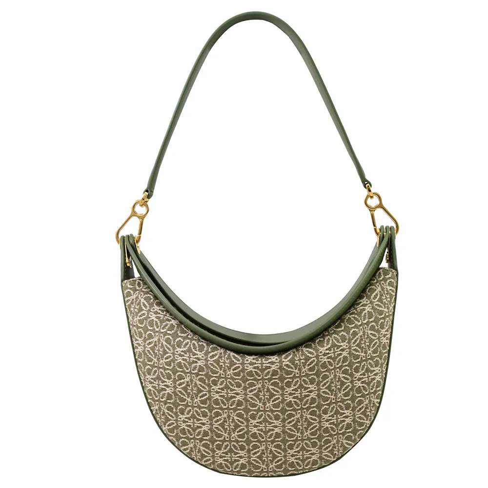 LOEWE LUNA 經典烙印LOGO小牛皮肩背月牙包.芥末黃 歷史價格詳細信息