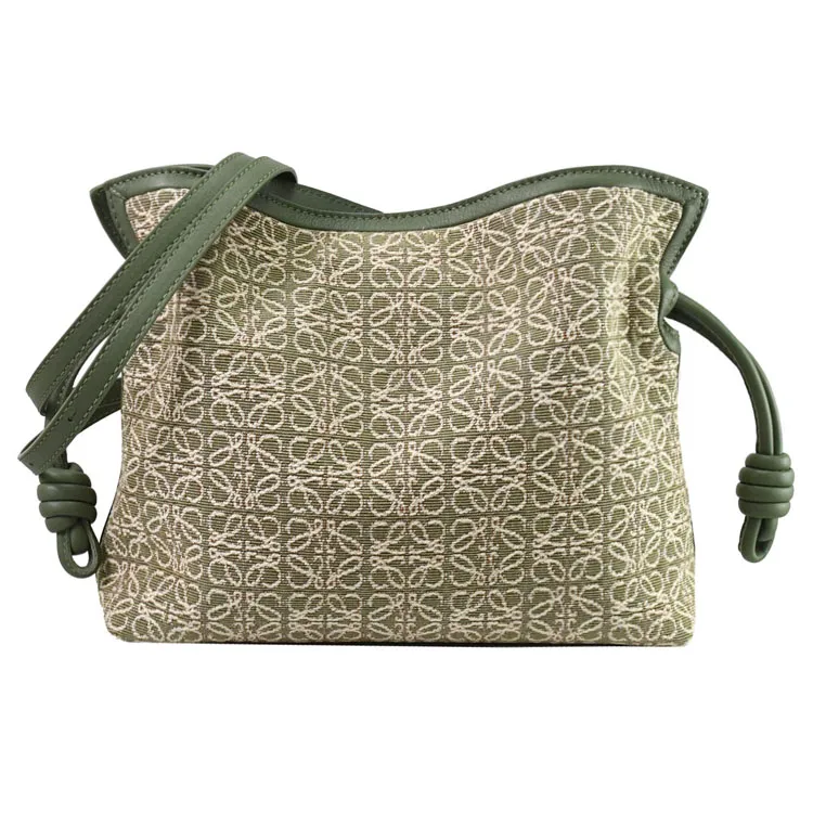 Loewe 帆布拚小牛皮 Hammock 小款吊床包 亞麻色及棕褐色 歷史價格詳細信息