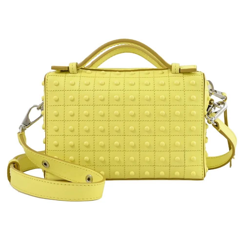 TODS 經典豆豆裝飾小牛皮迷你斜背相機包/腰掛包.紅 歷史價格詳細信息