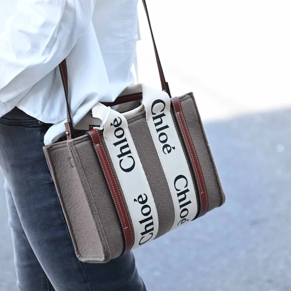 CHLOE Woody LOGO 新版織帶草編托特包.白邊 歷史價格詳細信息