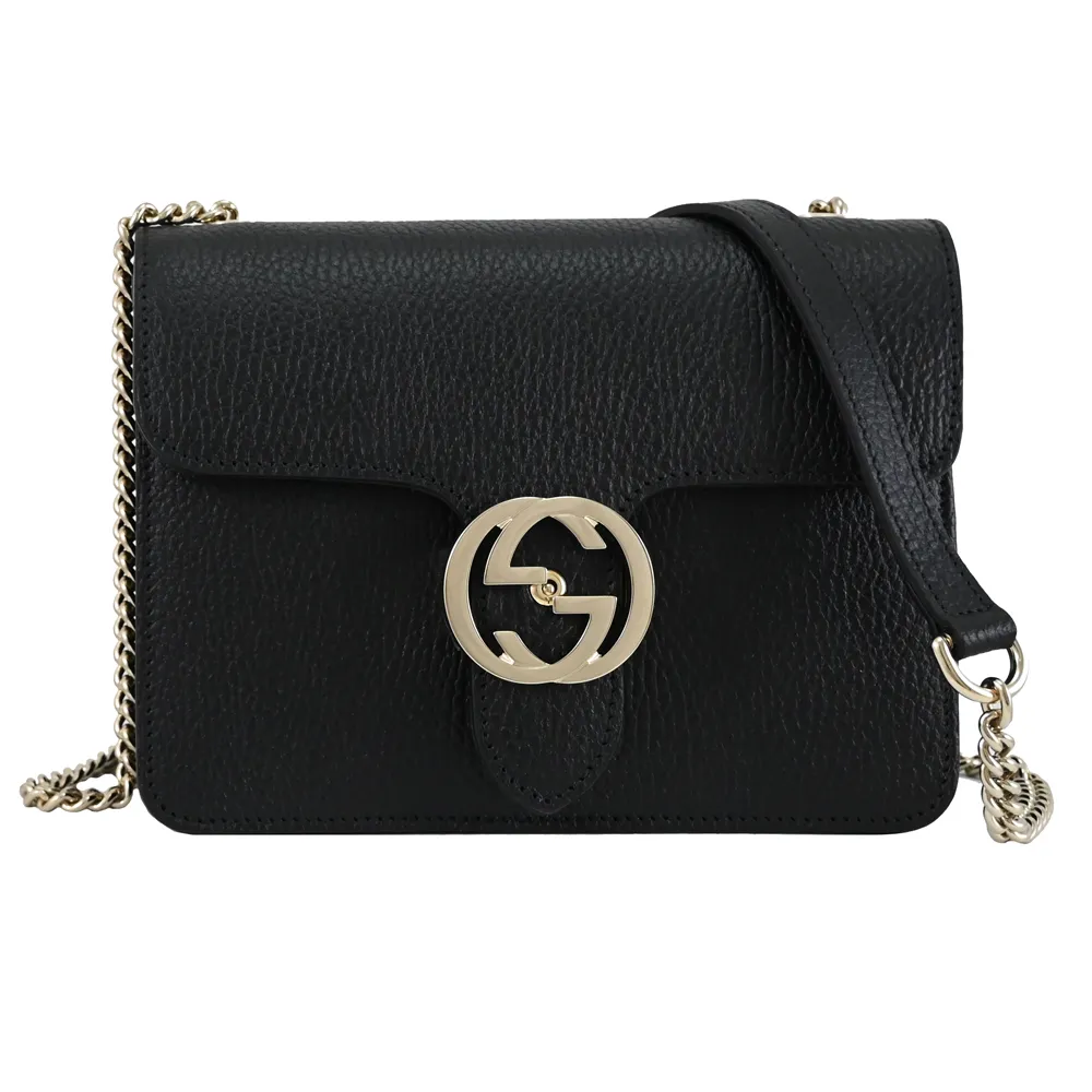 GUCCI 510304 金屬雙G壓釦式肩/斜背鍊包.藍 小 歷史價格詳細信息