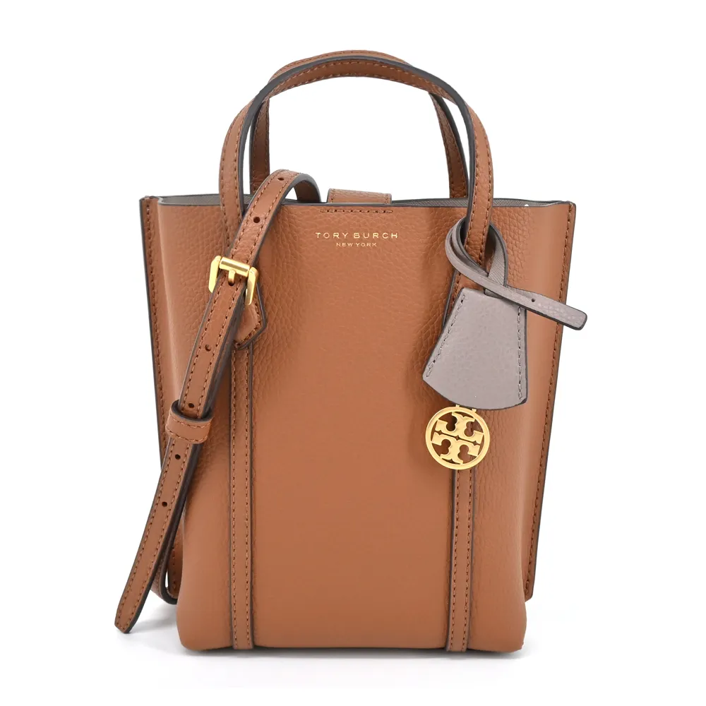 TORY BURCH Perry 荔枝皮革三層迷你托特包(淺茶色) 142616 905 歷史價格詳細信息