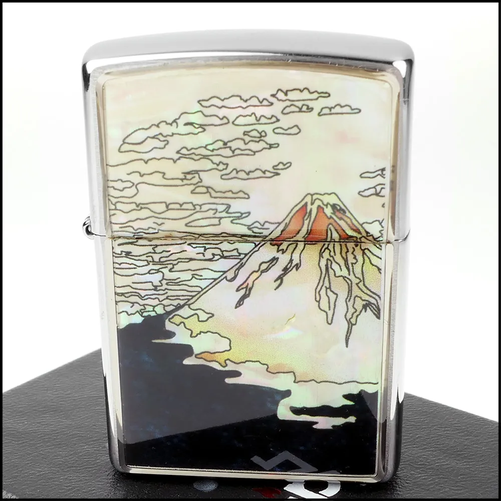 【Zippo】日系~凱風快晴-富士山-天然貝殼加工打火機 歷史價格詳細信息