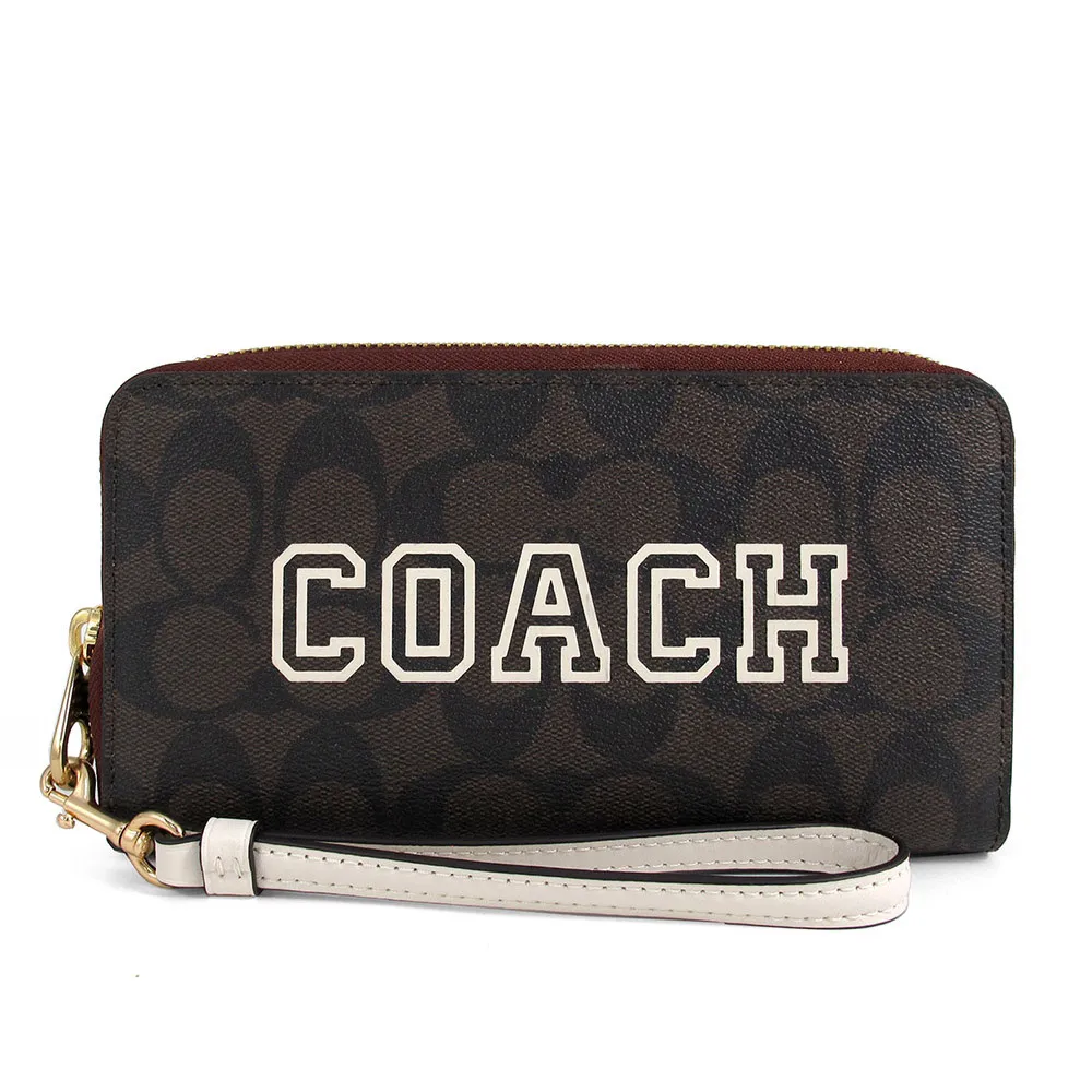 COACH 品牌壓印LOGO黑真皮子母短夾-證件夾 歷史價格詳細信息