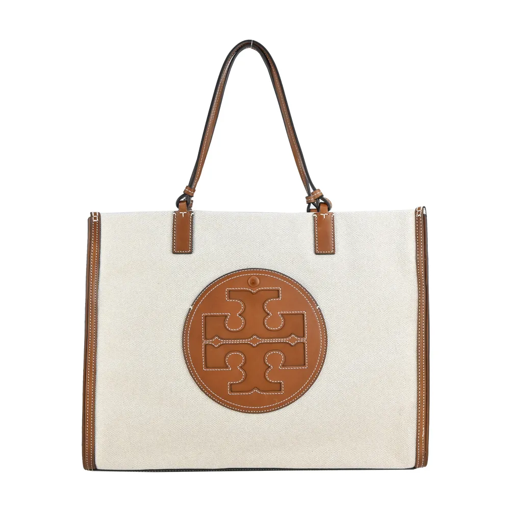 TORY BURCH ELLA 經典縫線LOGO小號尼龍托特包-黑 歷史價格詳細信息