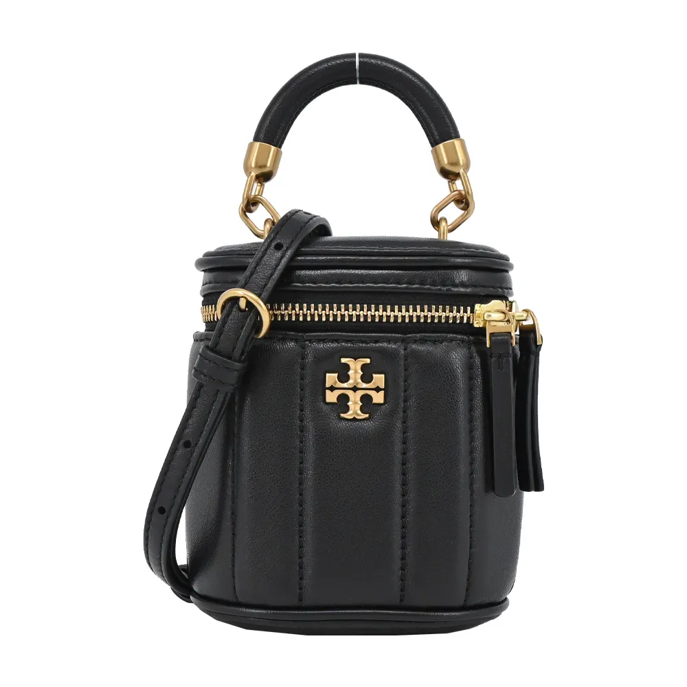 TORY BURCH Kira 黑釦縫線設計肩背/斜背二用包(黑色) 90857 003 歷史價格詳細信息