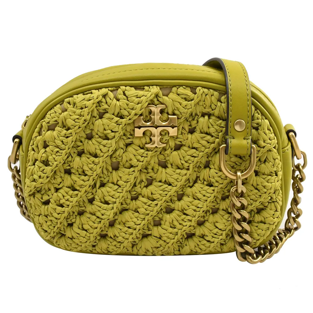 TORY BURCH 82418 KIRA 經典草編拼皮斜背相機包.棕綠色 價格比較,價格查詢,歷史價格詳細信息