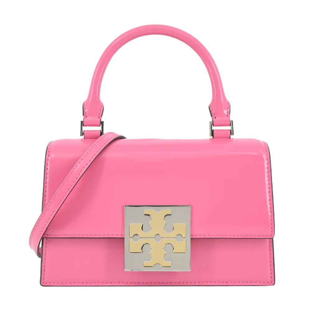 TORY BURCH BON BON 漆皮翻蓋手提/斜背兩用包-迷你/糖果粉 歷史價格詳細信息