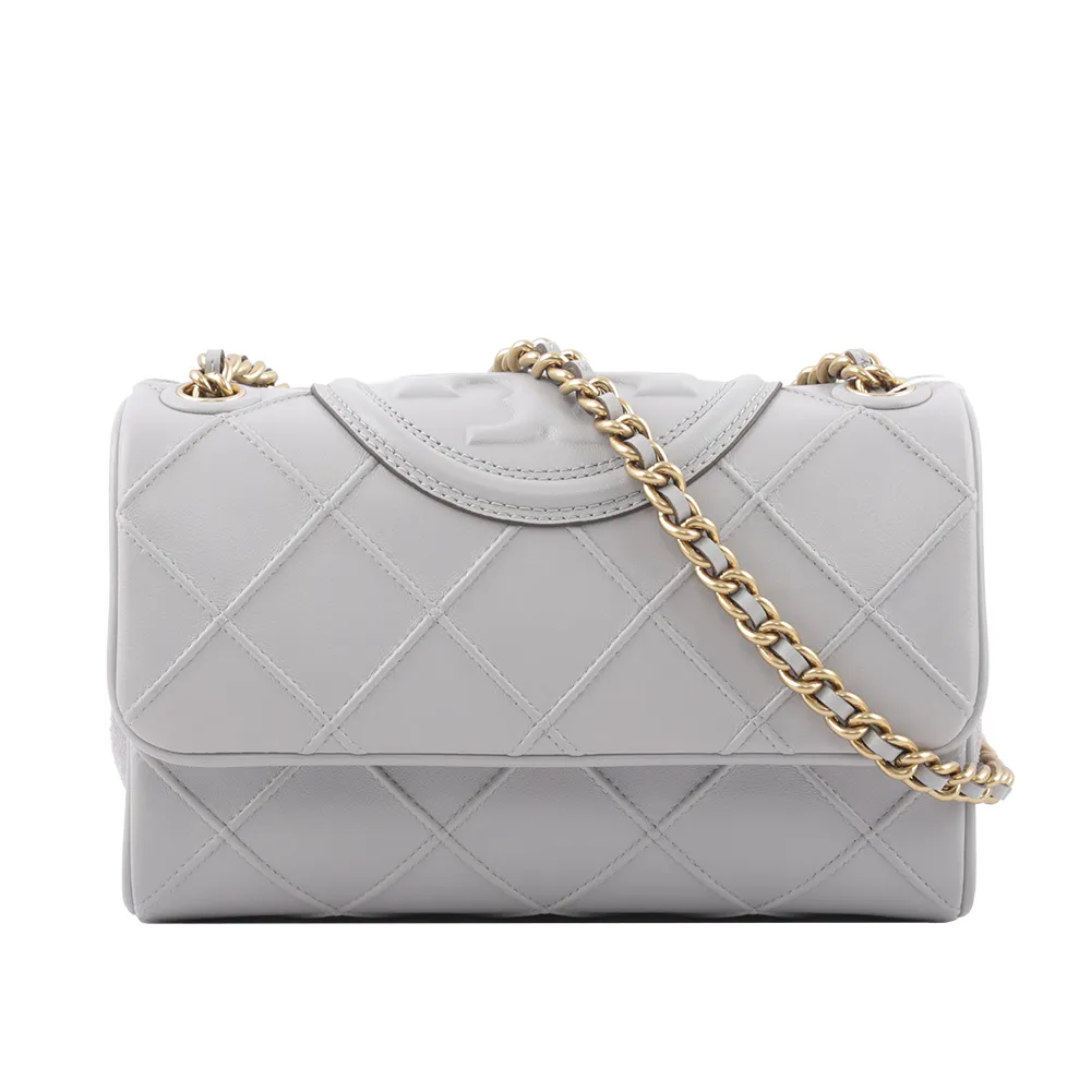 TORY BURCH FLEMING 羊皮菱格紋肩背/斜背半月包-迷你/黑 歷史價格詳細信息