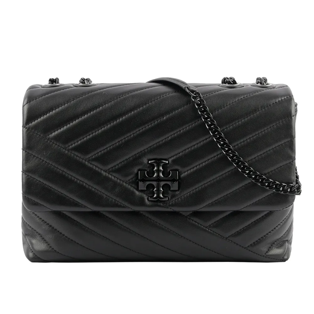 TORY BURCH Kira 縫線設計暗釦拉鍊零錢袋短夾(黑色) 153121 001 歷史價格詳細信息