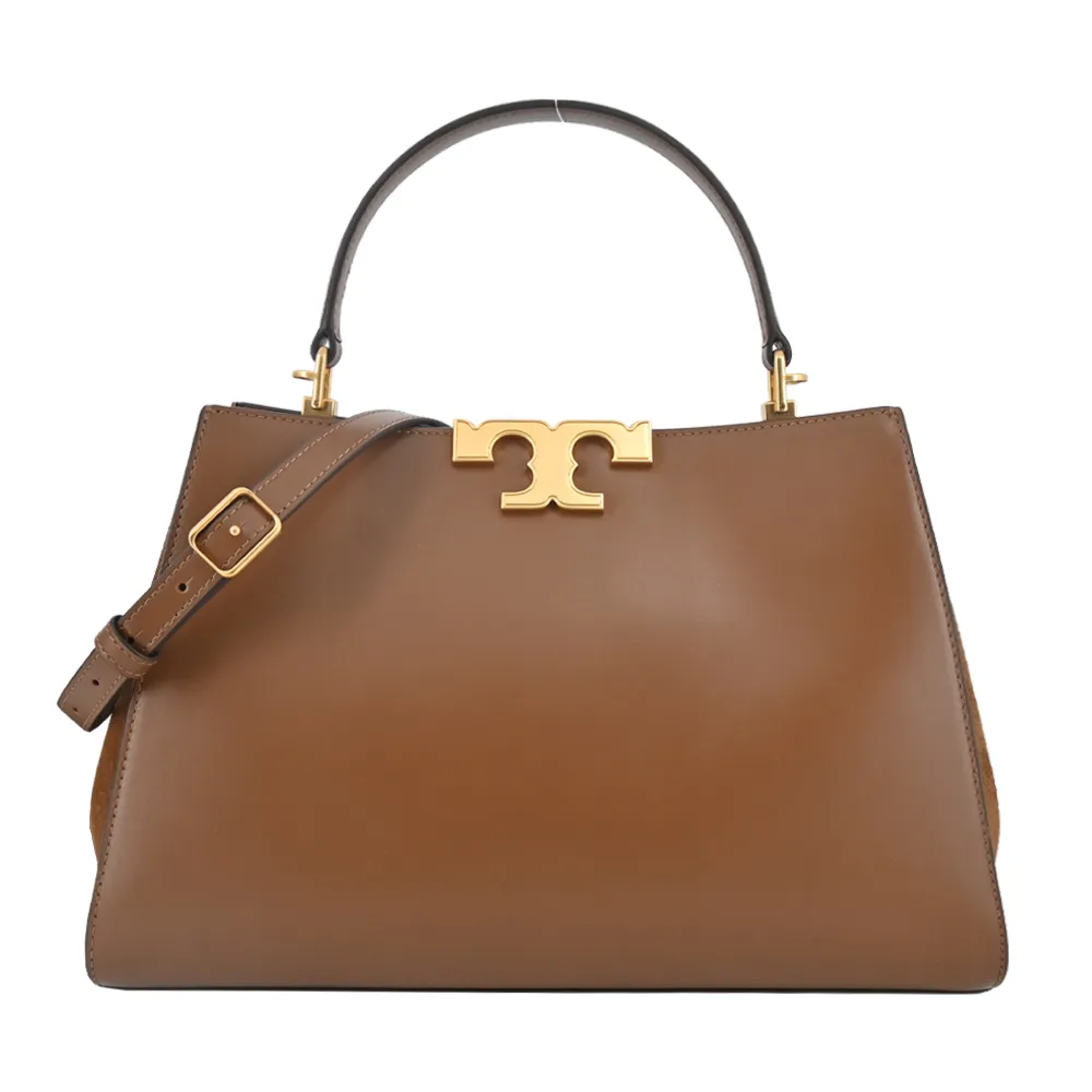 TORY BURCH ELEANOR 金字LOGO手提兩用公事包-棕 歷史價格詳細信息