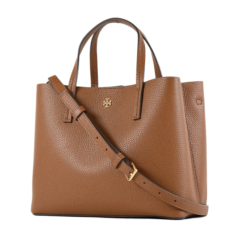 TORY BURCH BLAKE 荔枝紋手提斜背二用包-棕色/小 歷史價格詳細信息