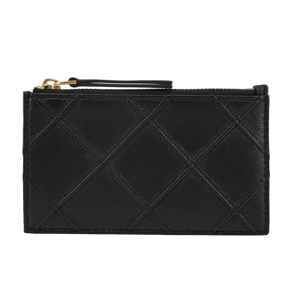 TORY BURCH Fleming 菱格紋皮革皮夾式鍊包(黑色) 138853 001 歷史價格詳細信息