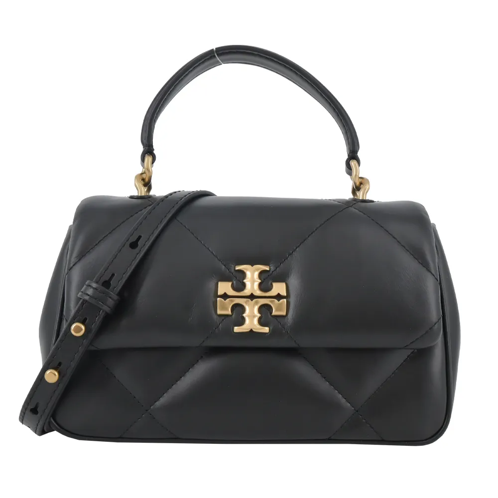 TORY BURCH Kira 黑釦縫線設計肩背/斜背二用包(黑色) 90857 003 歷史價格詳細信息