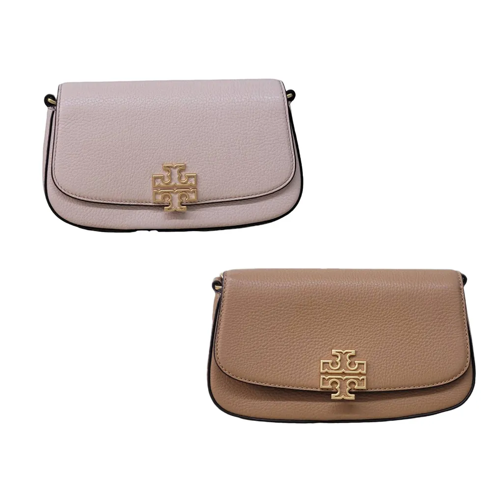 Tory Burch Britten Convertible crossbody TB雙T LOGO牛皮翻蓋斜背包(粉) 歷史價格詳細信息
