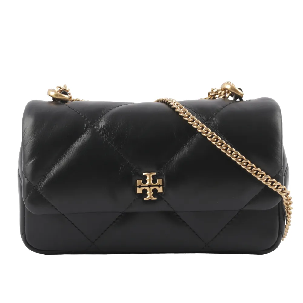 TORY BURCH Kira 縫線設計暗釦拉鍊零錢袋短夾(黑色) 153121 001 歷史價格詳細信息