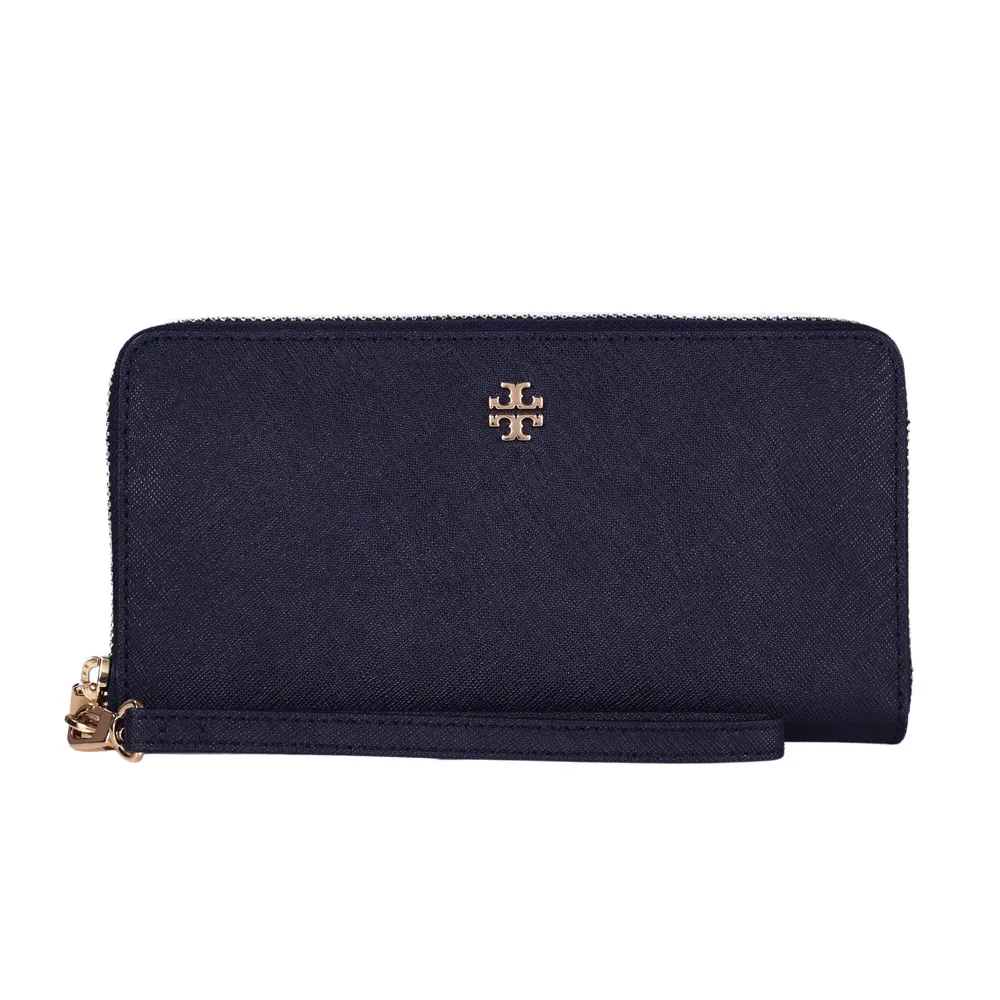 TORY BURCH Emerson系列寶藍x森林綠防刮牛皮簡易型短夾  全新未拆保證正品 歷史價格詳細信息