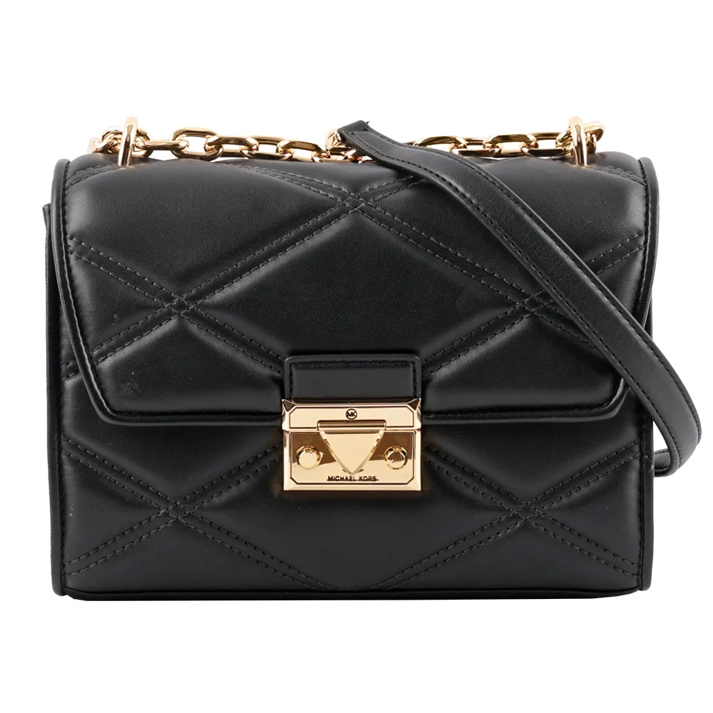 MICHAEL KORS SERENA 絎縫翻蓋肩斜背鍊包 黑色 (贈原廠防塵袋紙袋) 歷史價格詳細信息