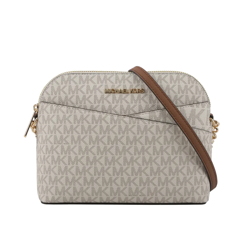 Michael Kors 滿版塗層帆布Logo 及漆皮雙拉鍊二用包(咖啡色/黑色) 35H3GTTC2B BLACK 歷史價格詳細信息