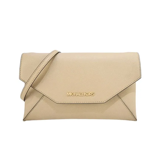 MICHAEL KORS 金字LOGO西柚粉色鵝卵石紋皮革環扣配飾兩用包 歷史價格詳細信息