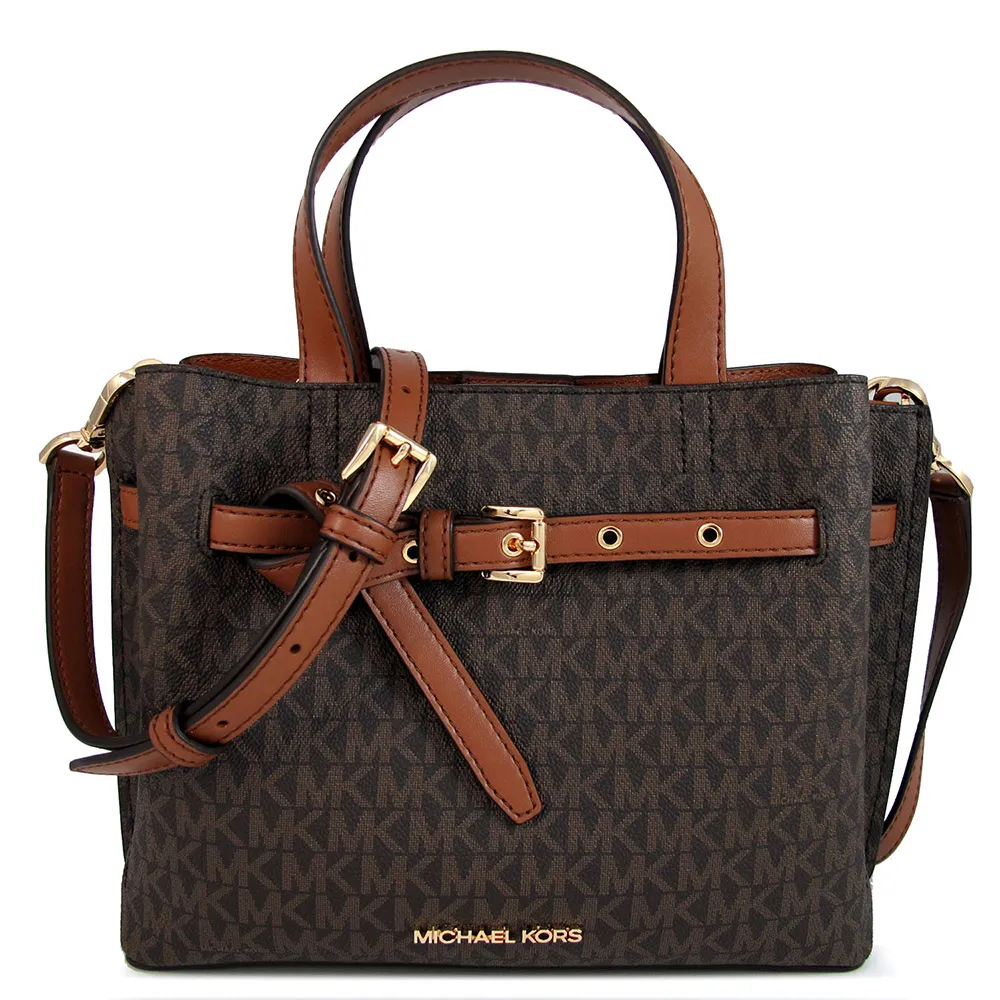 MICHAEL KORS EMILIA 荔枝皮革三層肩背托特包.草綠 歷史價格詳細信息