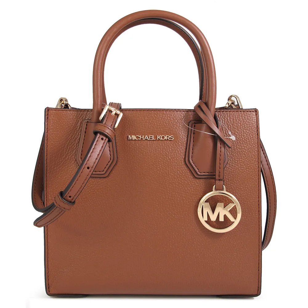 MICHAEL KORS MERCER 金色Logo香草白色滿版防刮X裸金色皮革三層兩用包 歷史價格詳細信息