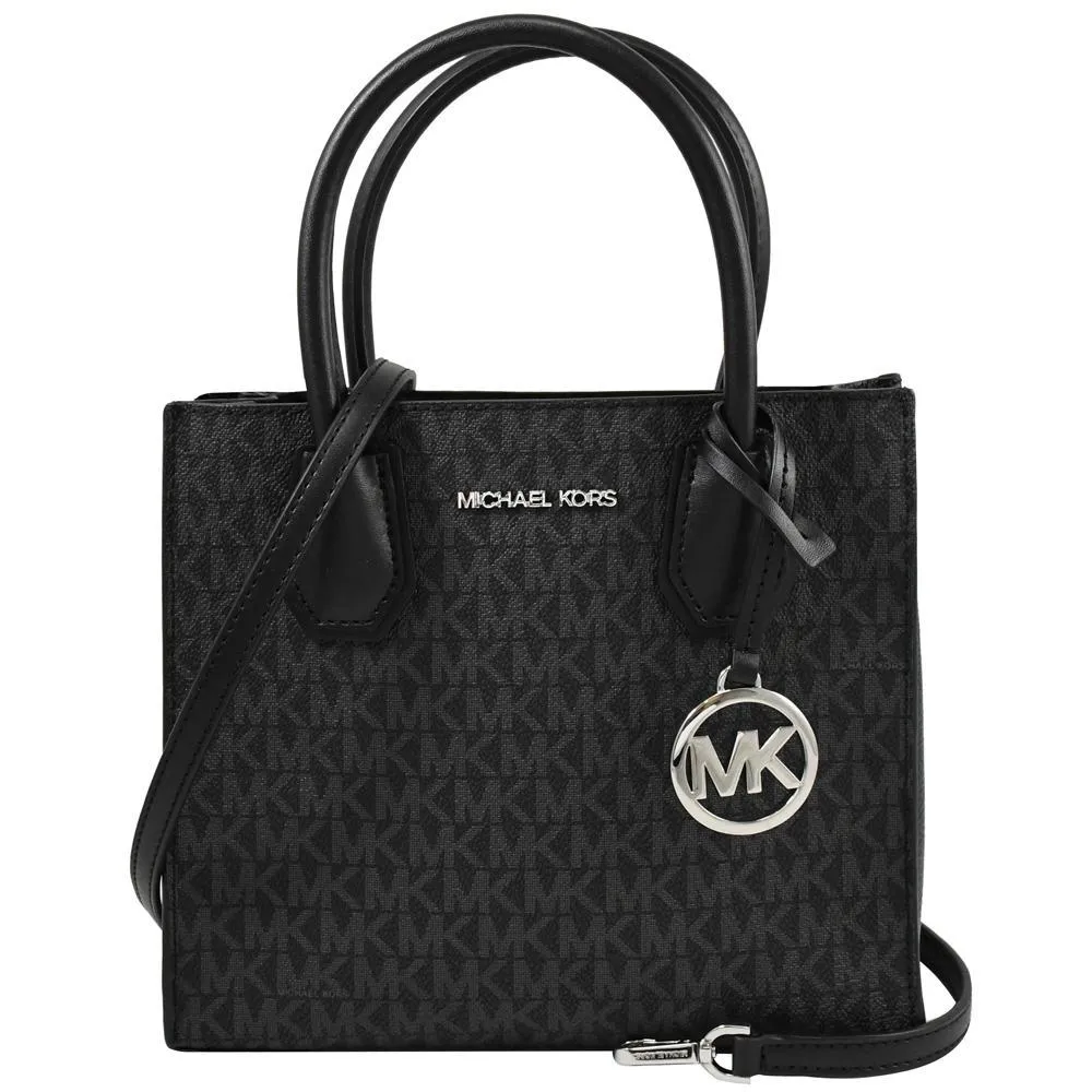 MICHAEL KORS MERCER 滿版MK印花手提兩用包.黑灰 歷史價格詳細信息