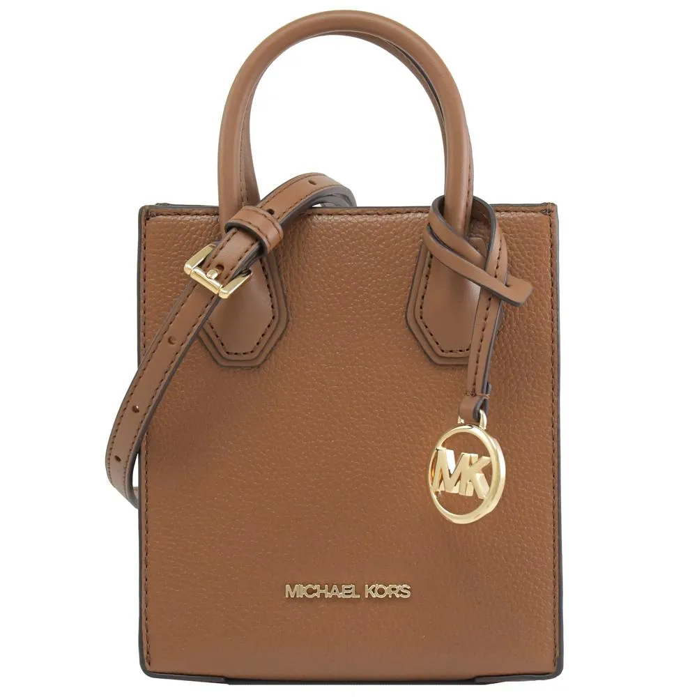 MICHAEL KORS MERCER 素面荔枝紋迷你手提兩用包.咖 歷史價格詳細信息