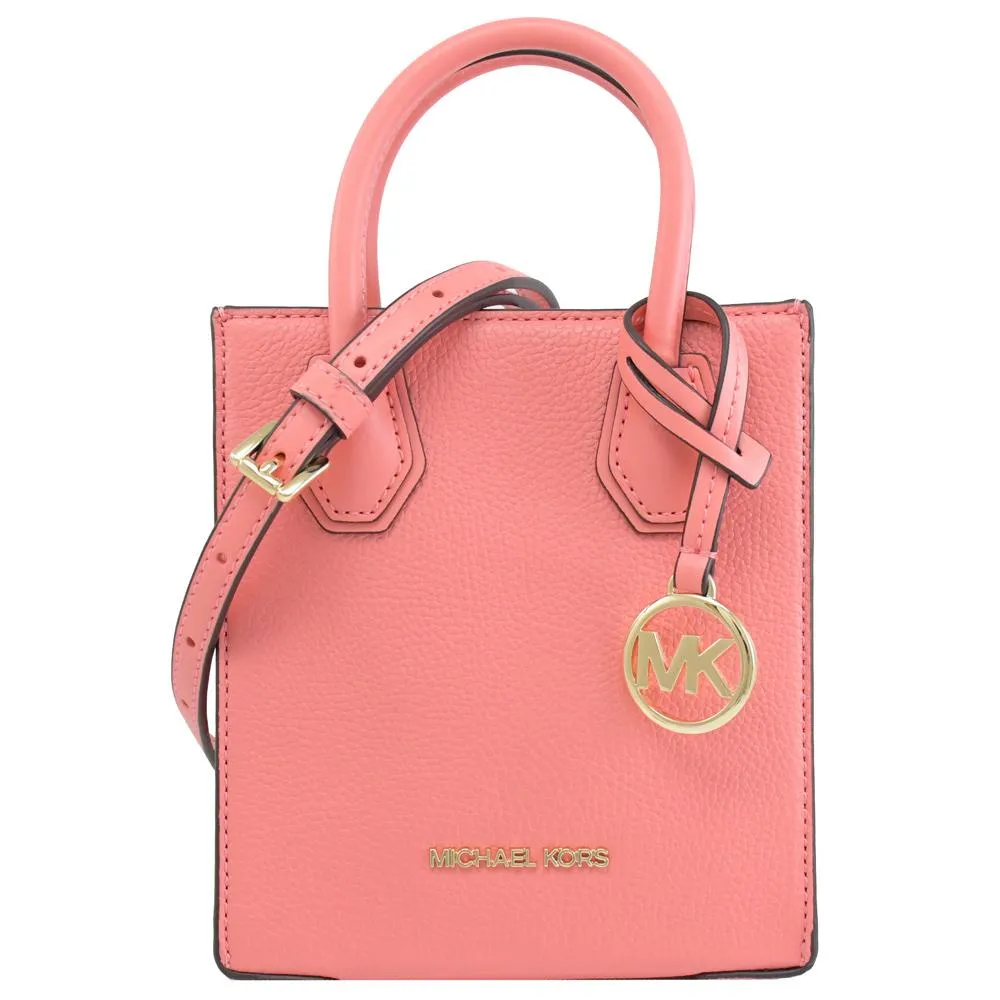 MICHAEL KORS MERCER 素面荔枝紋迷你手提兩用包.咖 歷史價格詳細信息